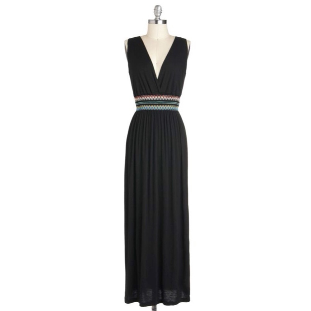 Gilli ModCloth Black Summer Bohemian Maxi Dress